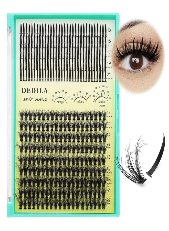 Dedila Lashes Extensions Natural Long Spiky and 30D Fluffier Lash Cluster D Curl Mixed 12-22mm Individual False Eyelashes DIY Lashes (30D+Spiky) - Image 2